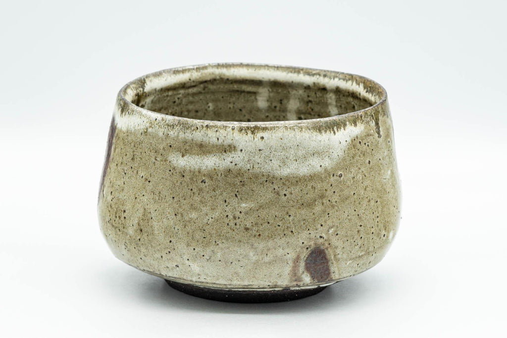 Japanese Matcha Bowl - Beige Drip-Glazed Chawan - 500ml