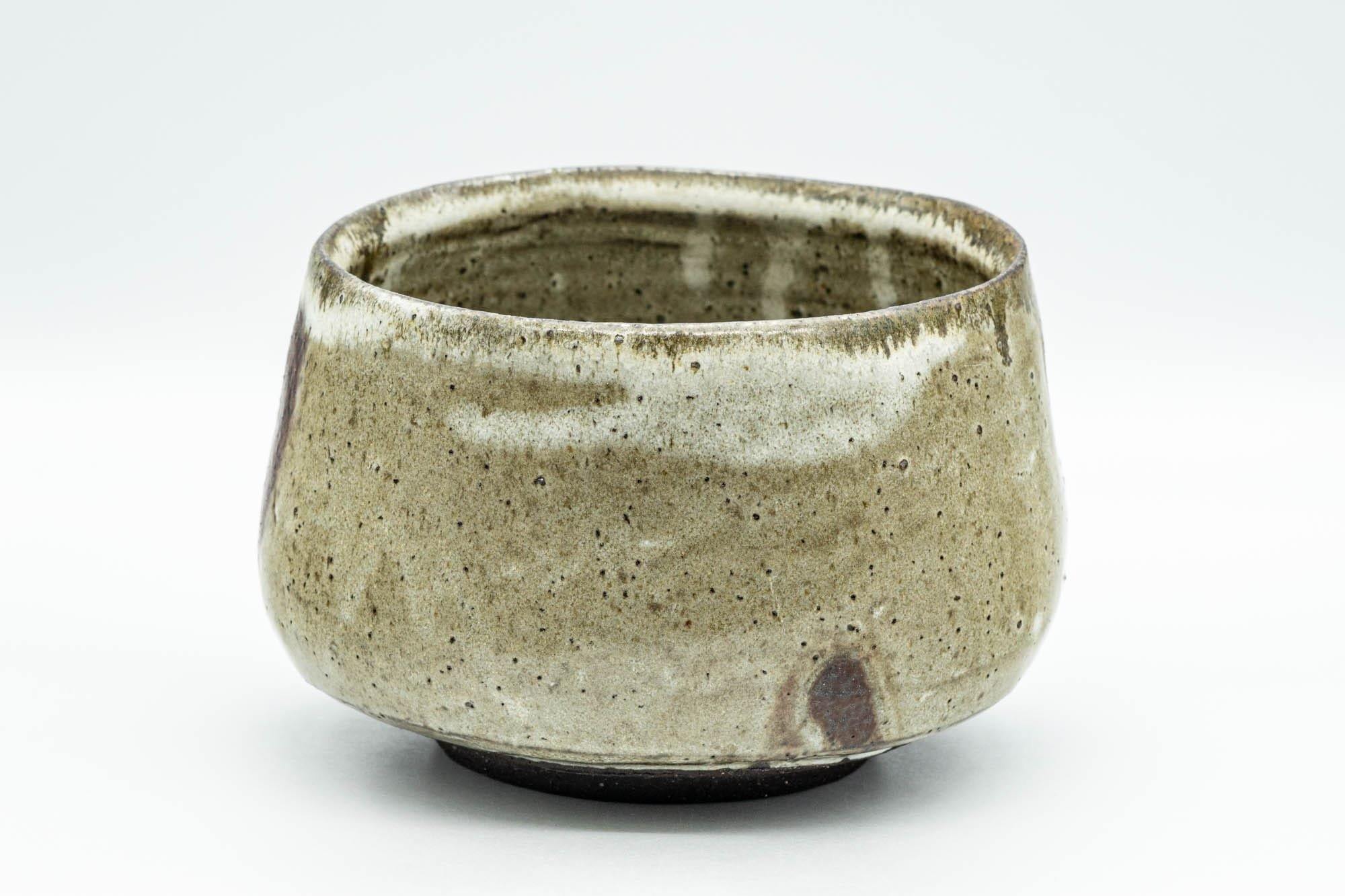 Japanese Matcha Bowl - Beige Drip-Glazed Chawan - 500ml