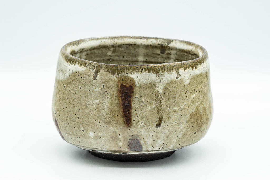 Japanese Matcha Bowl - Beige Drip-Glazed Chawan - 500ml