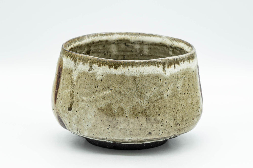 Japanese Matcha Bowl - Beige Drip-Glazed Chawan - 500ml