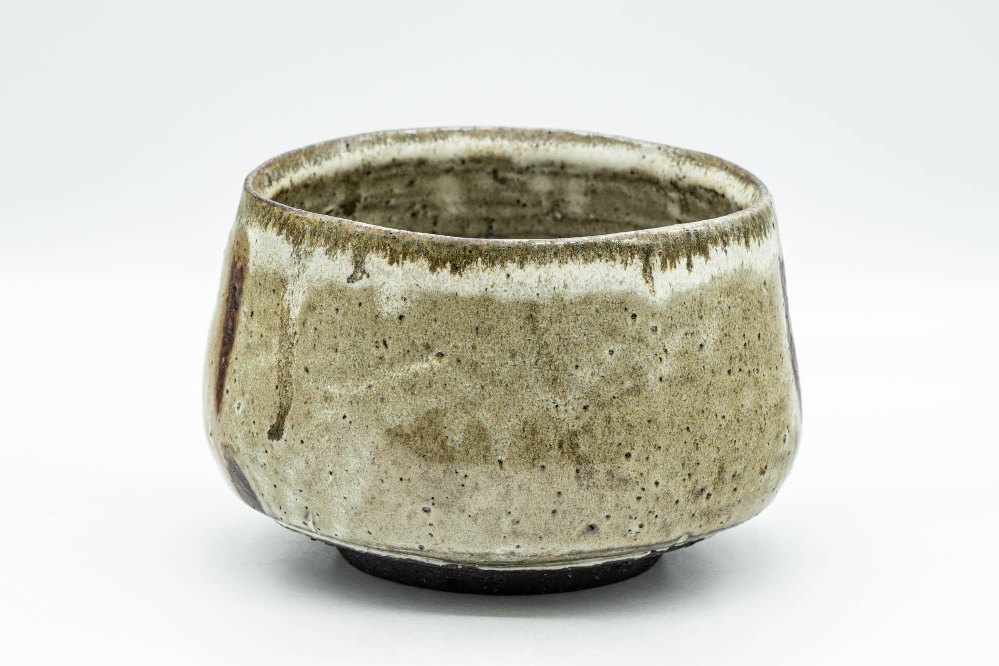 Japanese Matcha Bowl - Beige Drip-Glazed Chawan - 500ml