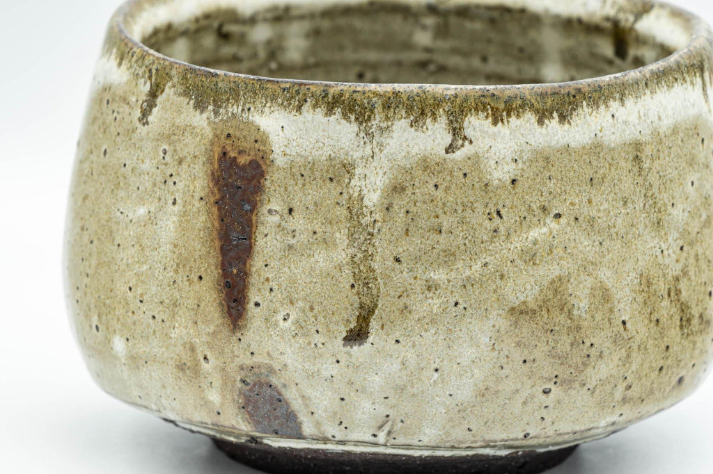 Japanese Matcha Bowl - Beige Drip-Glazed Chawan - 500ml