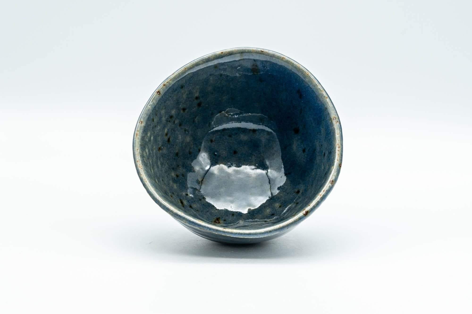 Japanese Teacup - Wabi-Sabi Blue-Green Undulating Yunomi - 110ml
