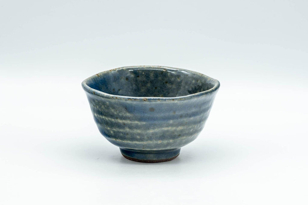 Japanese Teacup - Wabi-Sabi Blue-Green Undulating Yunomi - 110ml
