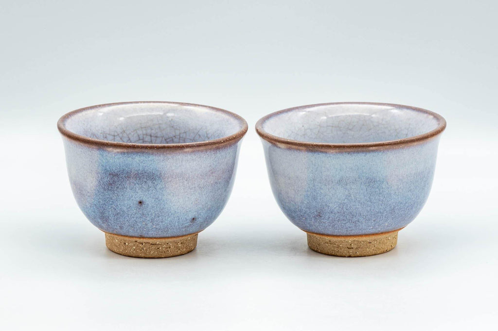 Japanese Teacups - Pair of Lavender Hagi-yaki Yunomi - 125ml