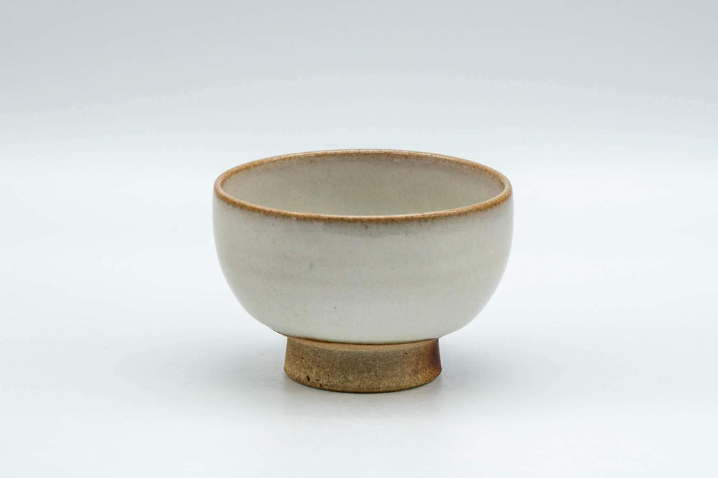 Japanese Teacup - White Glazed Wan-nari Guinomi - 45ml