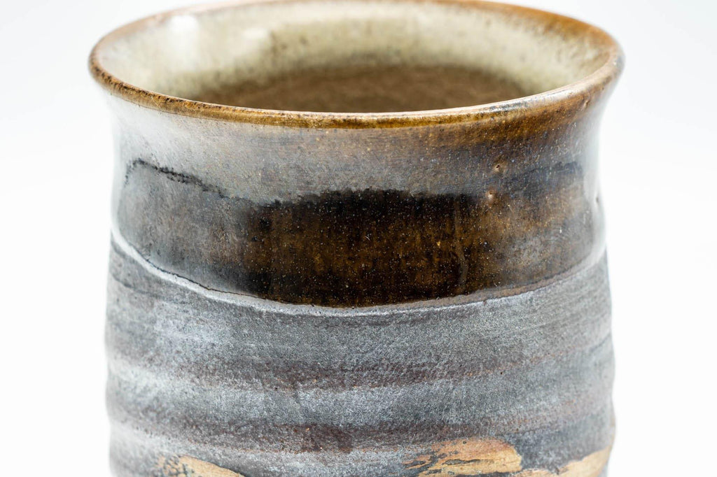 Japanese Teacup - Brown Glossy and Matte Glazed Yunomi - 150ml
