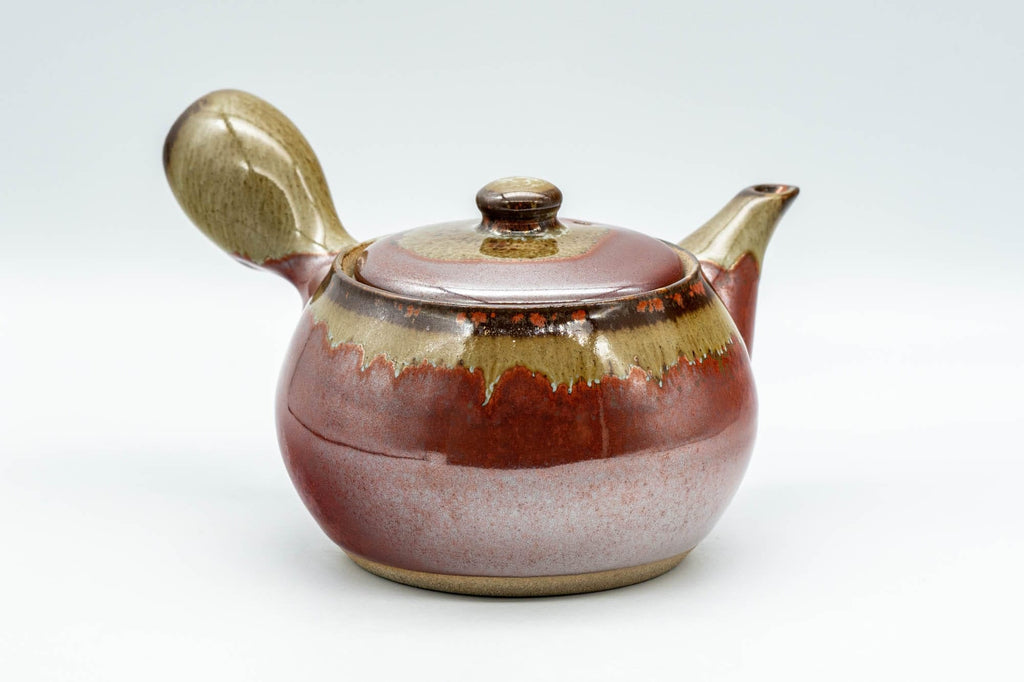 Japanese Tea Set - Drip-Glazed Debeso Kyusu Teapot and Yunomi Teacup