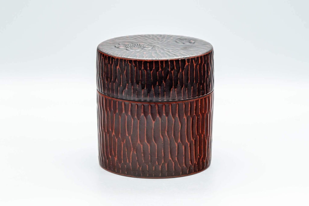 Japanese Chazutsu - Floral Textured Lacquer Tea Canister - 300ml