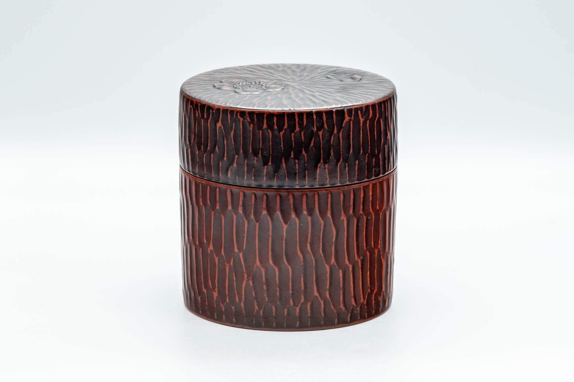 Japanese Chazutsu - Floral Textured Lacquer Tea Canister - 300ml