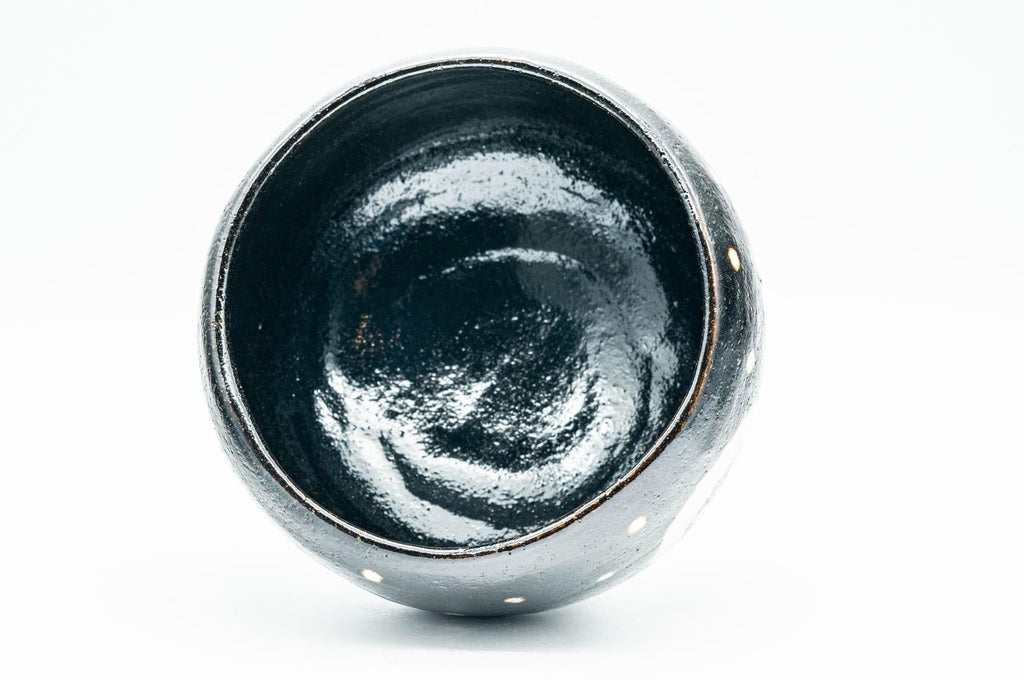 Japanese Matcha Bowl - Usagi Bunny Rabbits Black Raku Chawan - 400ml