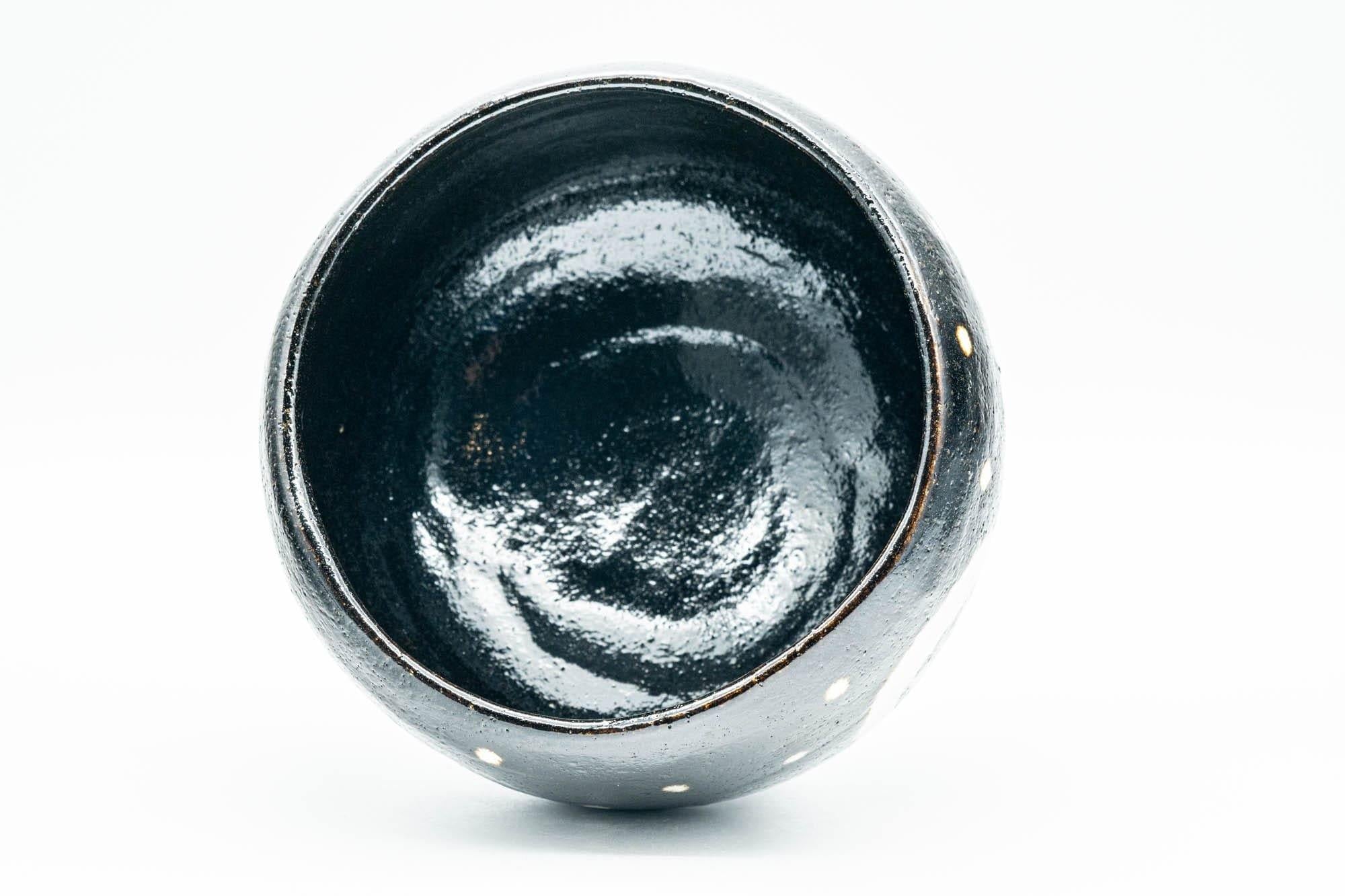 Japanese Matcha Bowl - Usagi Bunny Rabbits Black Raku Chawan - 400ml