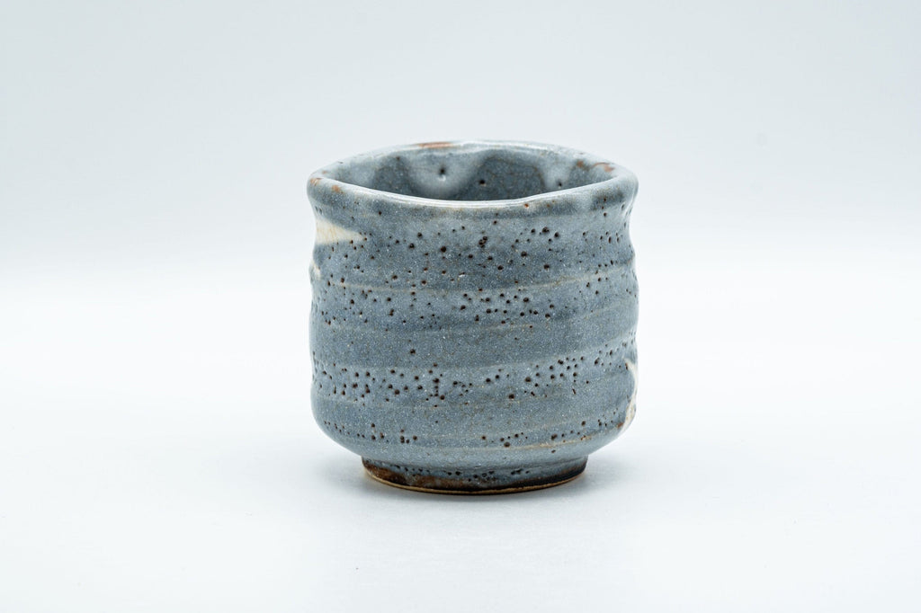 Japanese Teacup - Bamboo Suana Shino Glazed Tsutsu-gata Yunomi with Coaster - 175ml