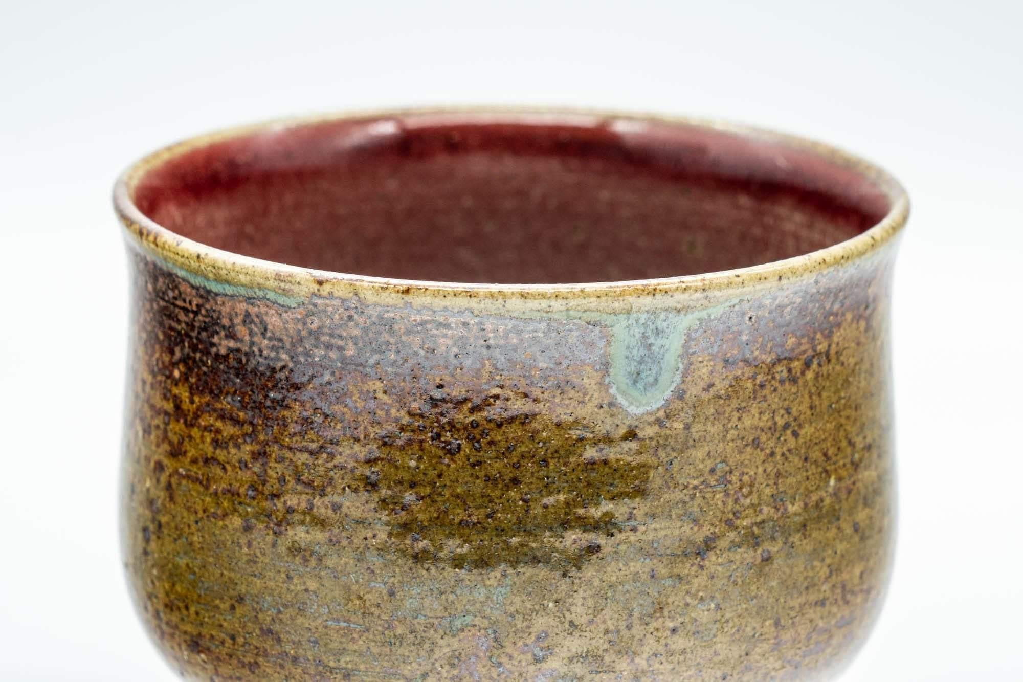 Japanese Teacups - Set of 3 Olive and Purple Yunomi - 150ml