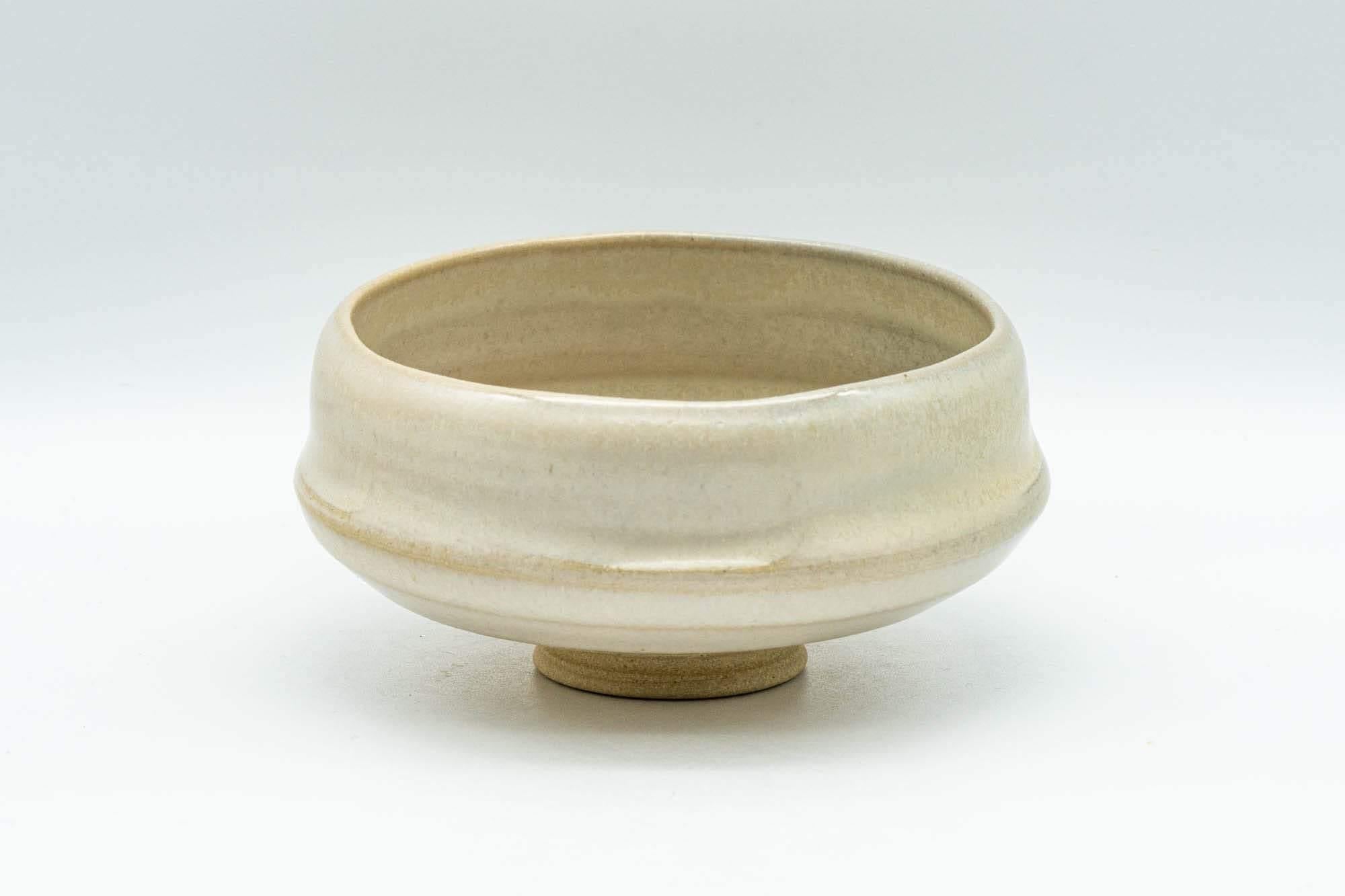 Japanese Teacup - 赤膚山 Akiyama Kiln White Glazed Wide Akahada-yaki Yunomi - 150ml