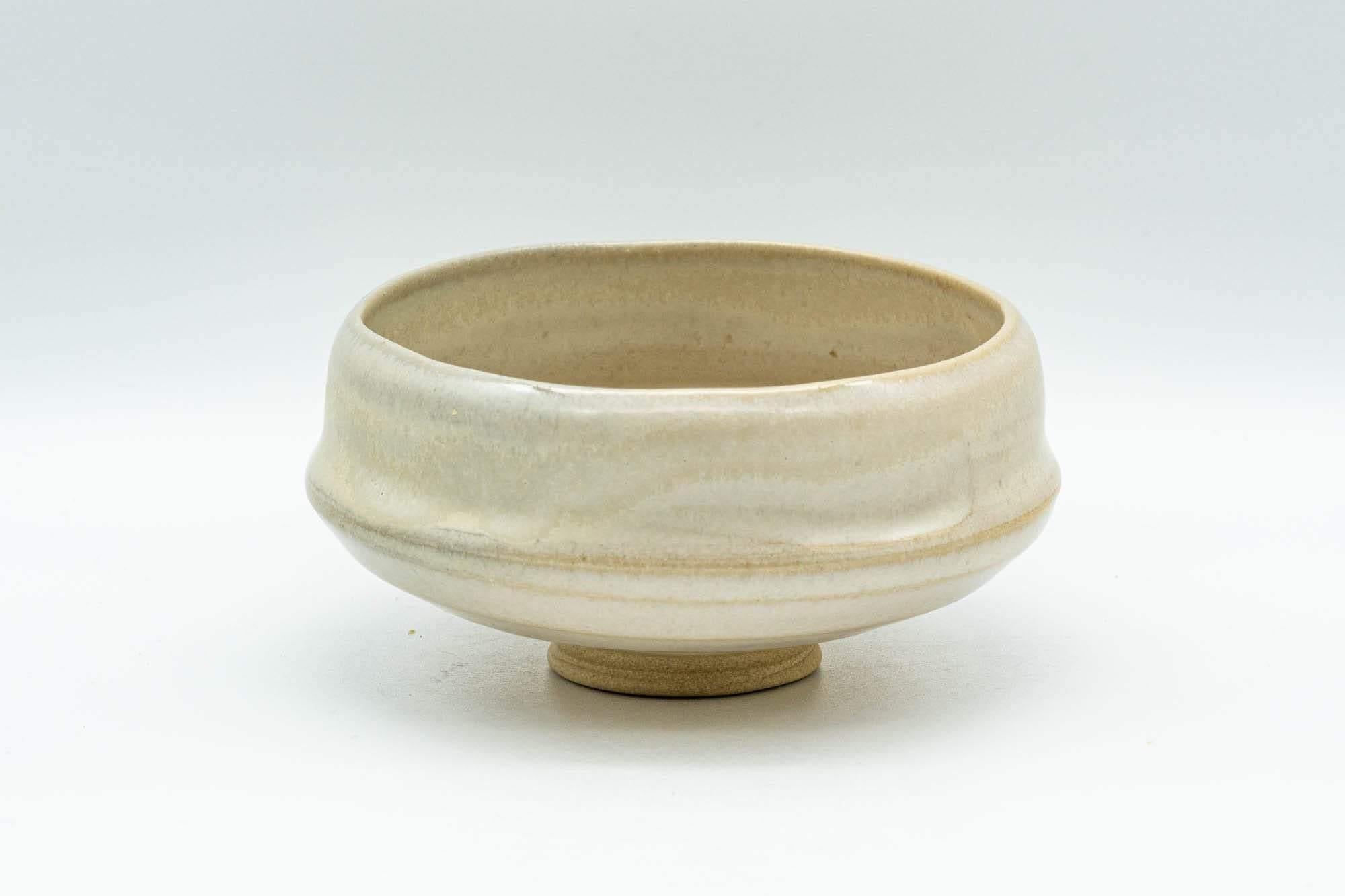 Japanese Teacup - 赤膚山 Akiyama Kiln White Glazed Wide Akahada-yaki Yunomi - 150ml