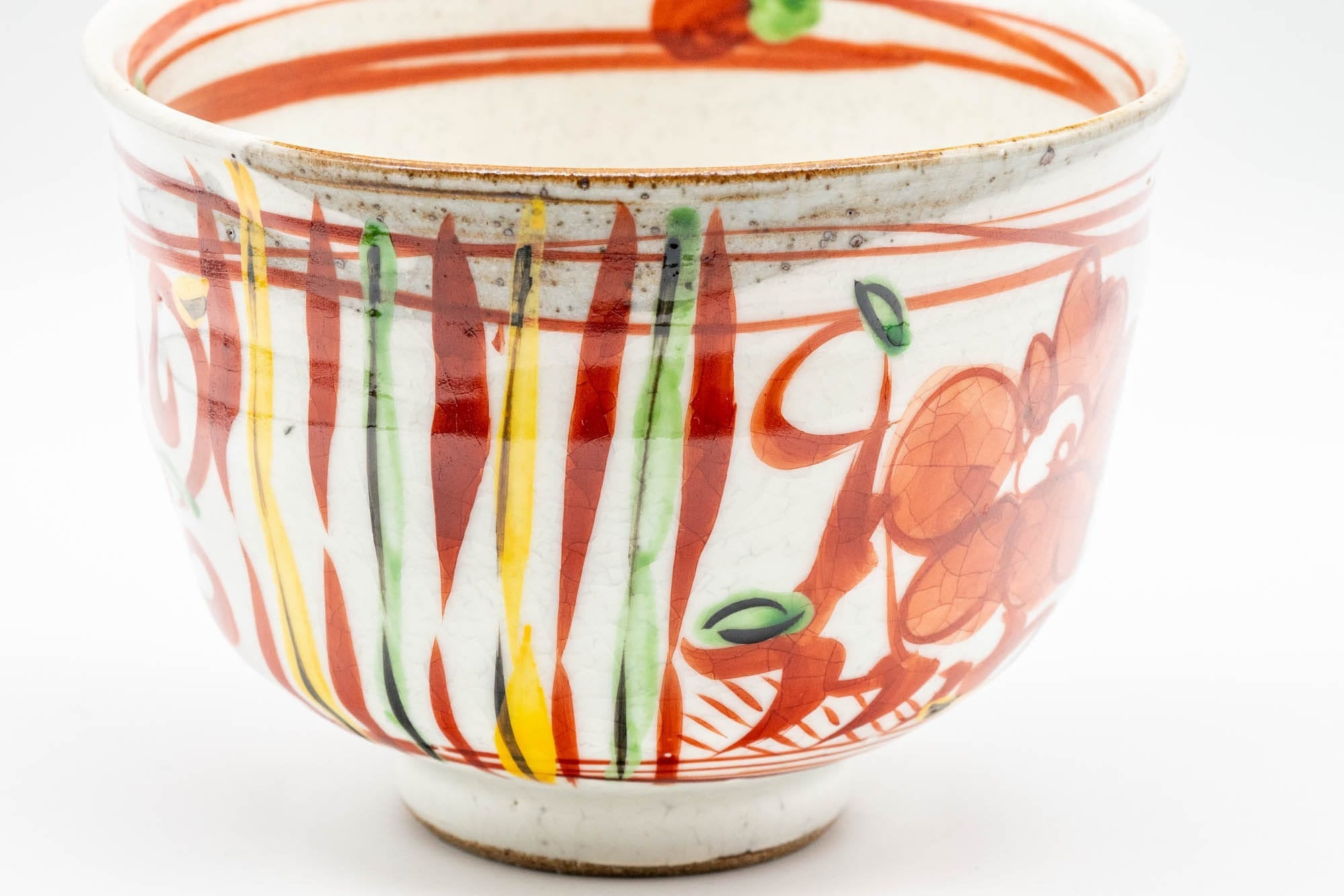 Japanese Matcha Bowl - Floral Ido-gata Chawan - 500ml
