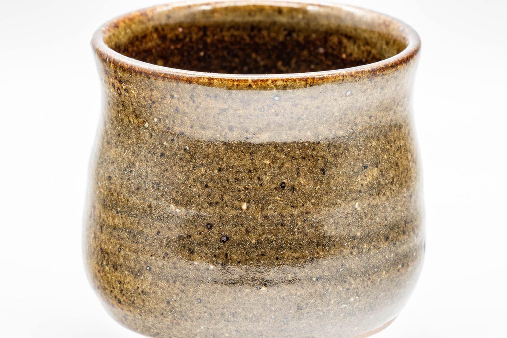 Japanese Teacup - Brown Glazed Tulip-Shaped Yunomi - 170ml