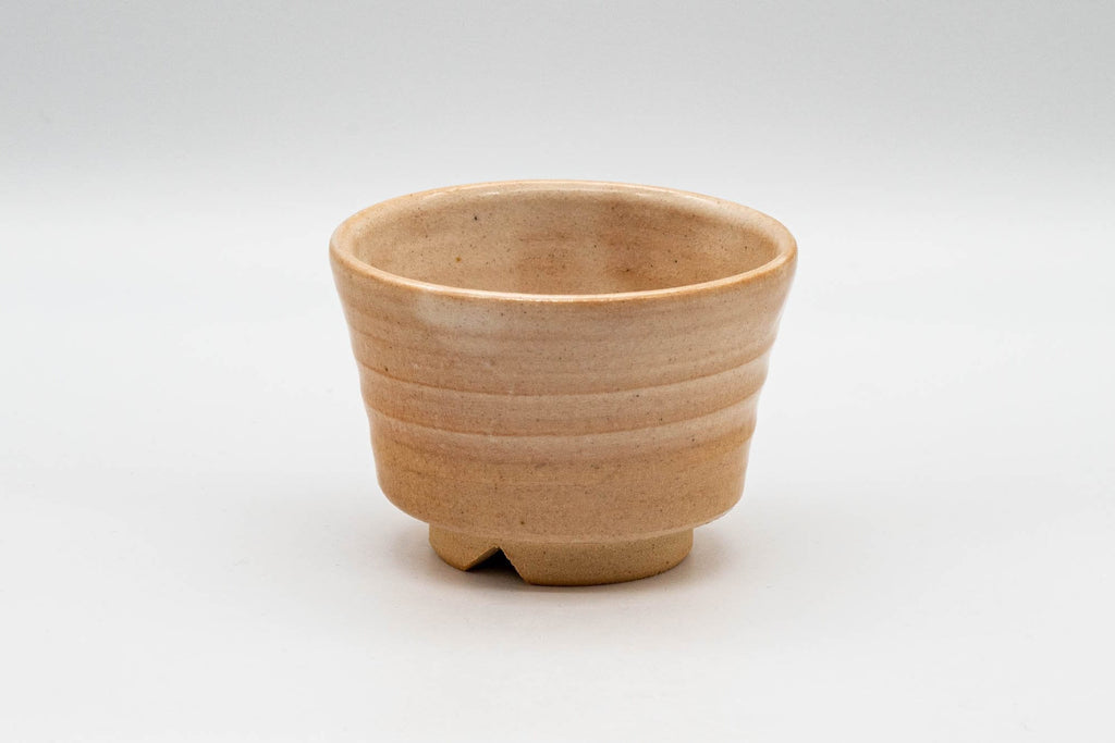 Japanese Teacups - Pair of Beige Asagao-gata Hagi-yaki Yunomi - 110ml