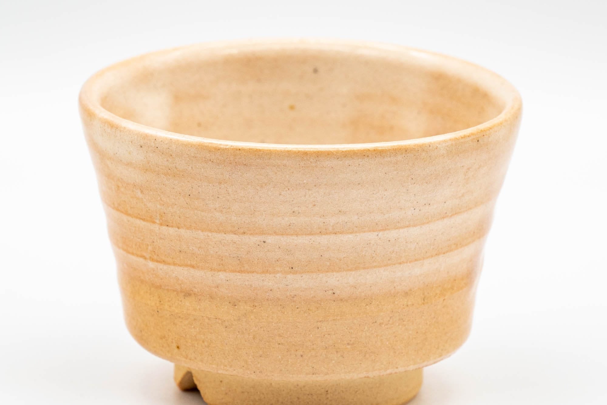 Japanese Teacups - Pair of Beige Asagao-gata Hagi-yaki Yunomi - 110ml