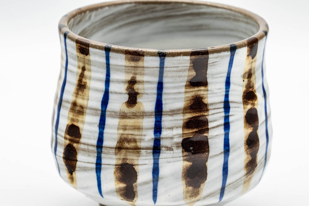 Japanese Teacup - Brush-Glazed Striped Yunomi - 140ml