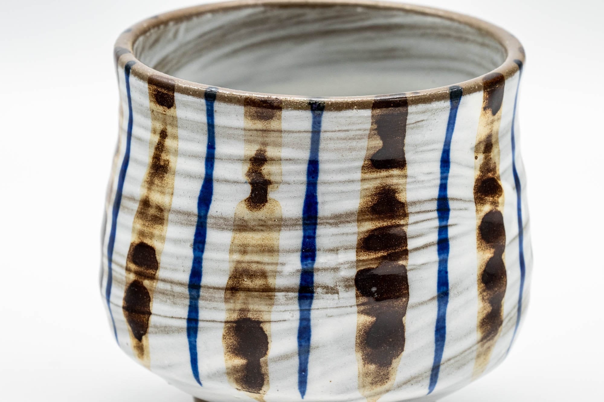 Japanese Teacup - Brush-Glazed Striped Yunomi - 140ml