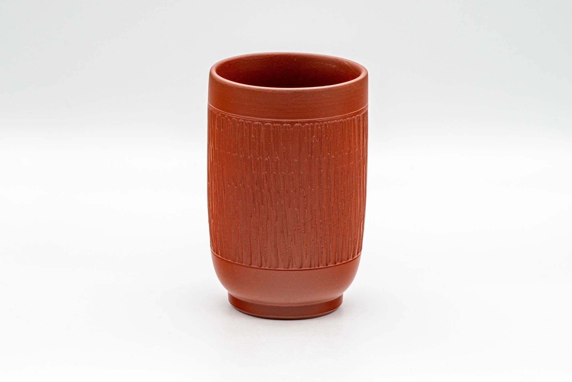 Japanese Teacup - Engraved Tsutsu-gata Tokoname-yaki Yunomi - 190ml