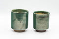 Japanese Teacups - Pair of Green and Yellow Meoto Yunomi