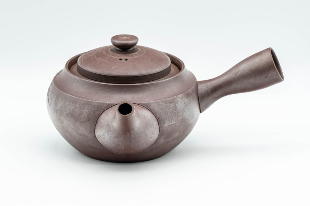 Japanese Kyusu - Large Banko-yaki 萬古焼 Teapot with Floral Motif - 500ml