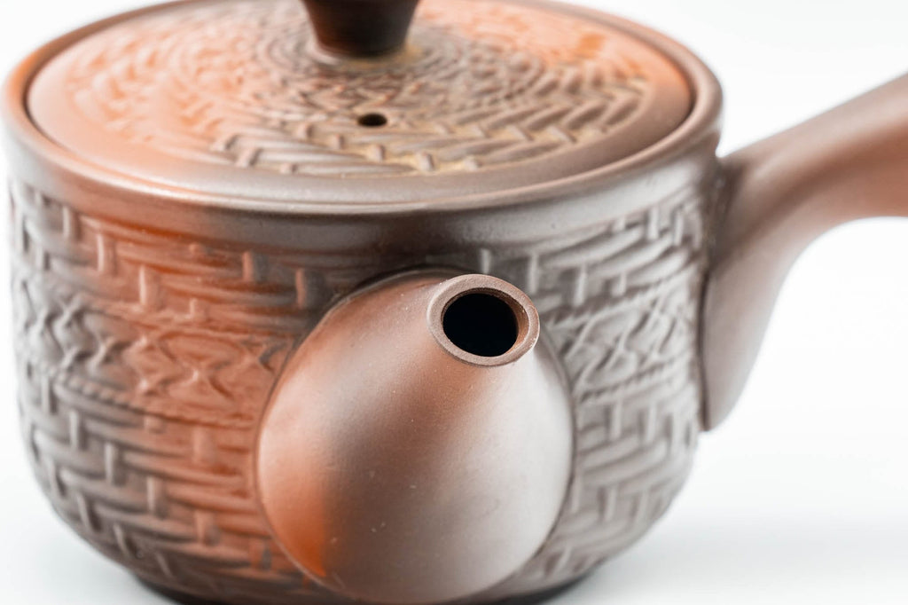 Japanese Kyusu - Basket-patterned Tokoname-yaki Teapot - 275ml