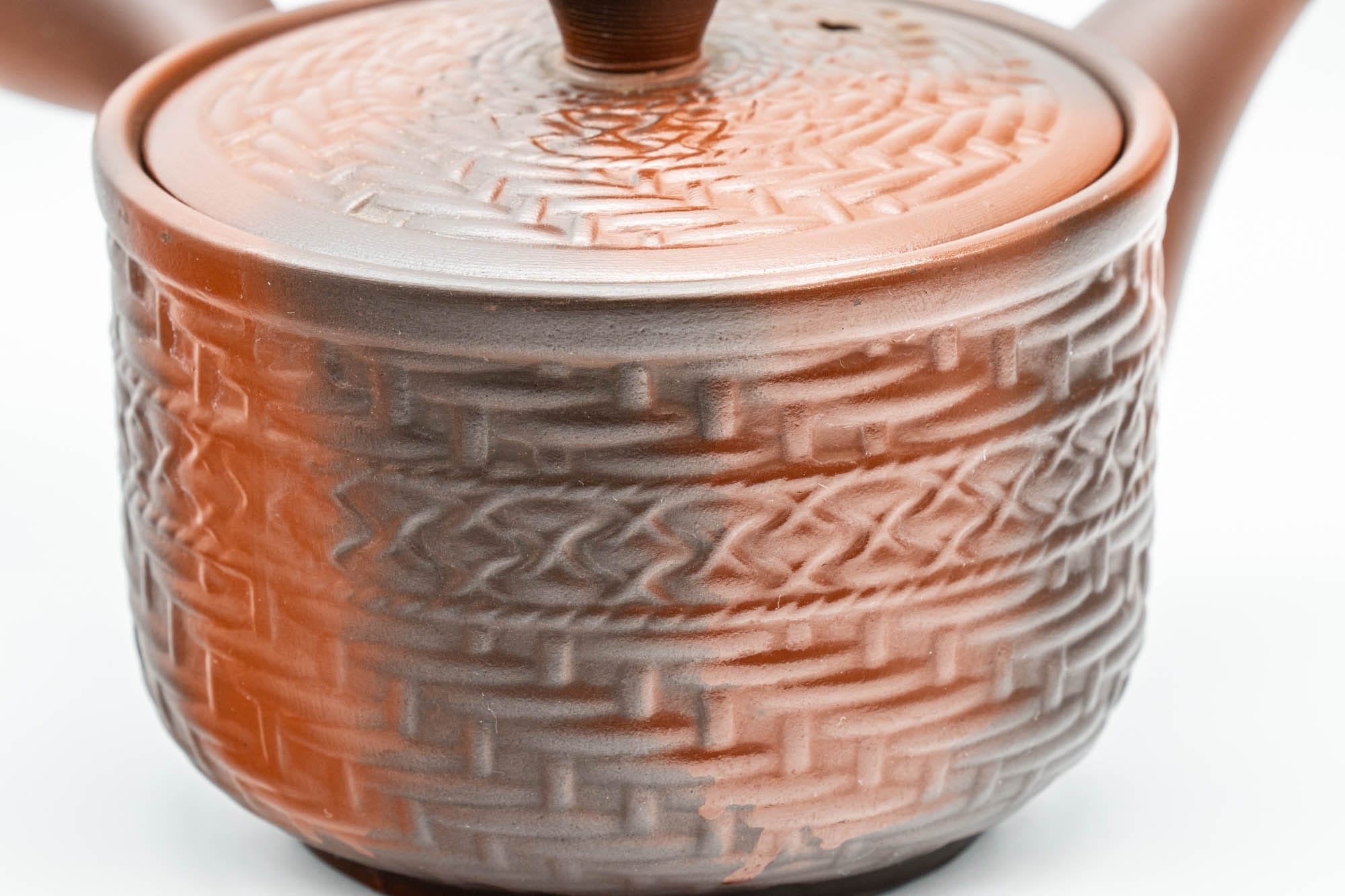 Japanese Kyusu - Basket-patterned Tokoname-yaki Teapot - 275ml