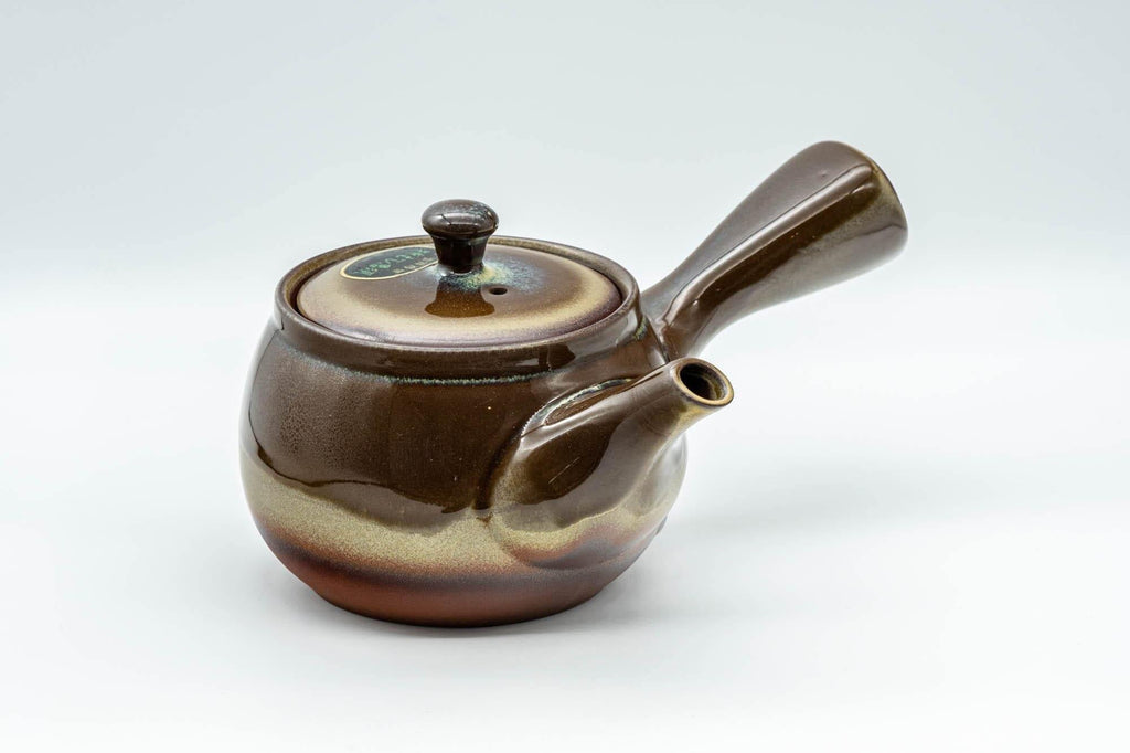 Japanese Kyusu - Brown and Blue Drip-Glazed Teapot - 400ml