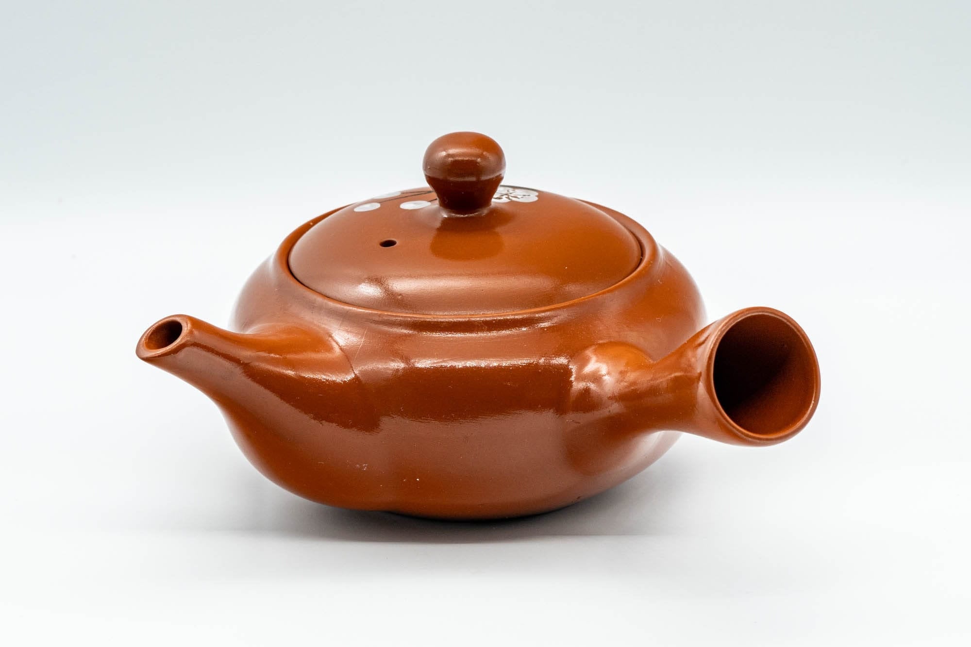 Japanese Kyusu - Engraved Plum Blossoms Tokoname-yaki Teapot - 350ml
