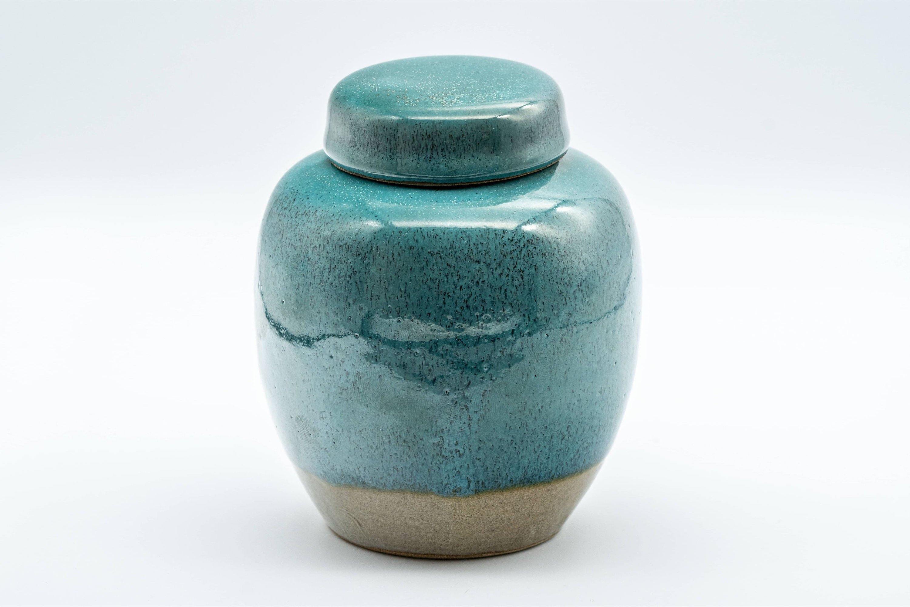 Japanese Chatsubo - Turquoise Agano-yaki Tea Jar - 400ml