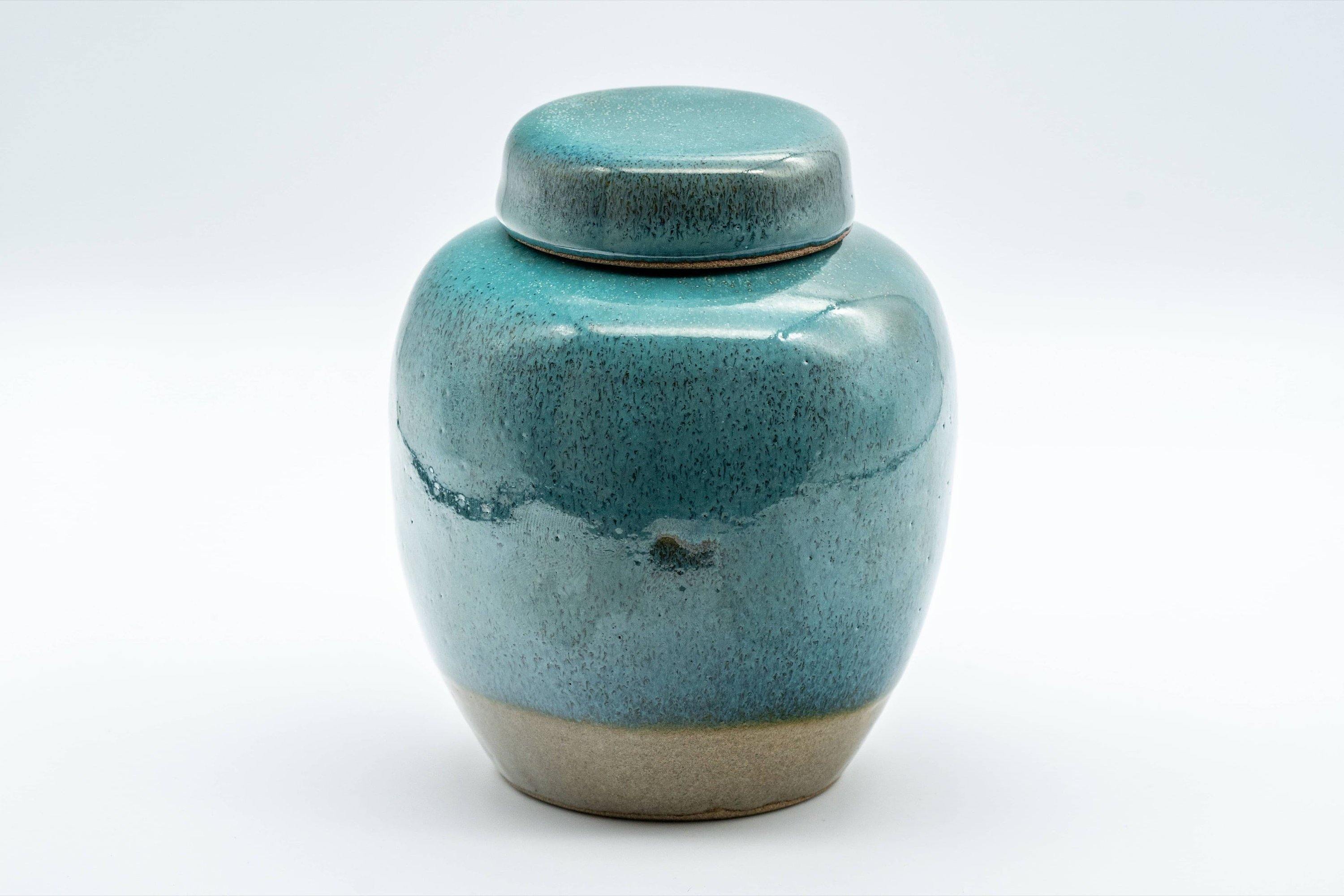 Japanese Chatsubo - Turquoise Agano-yaki Tea Jar - 400ml