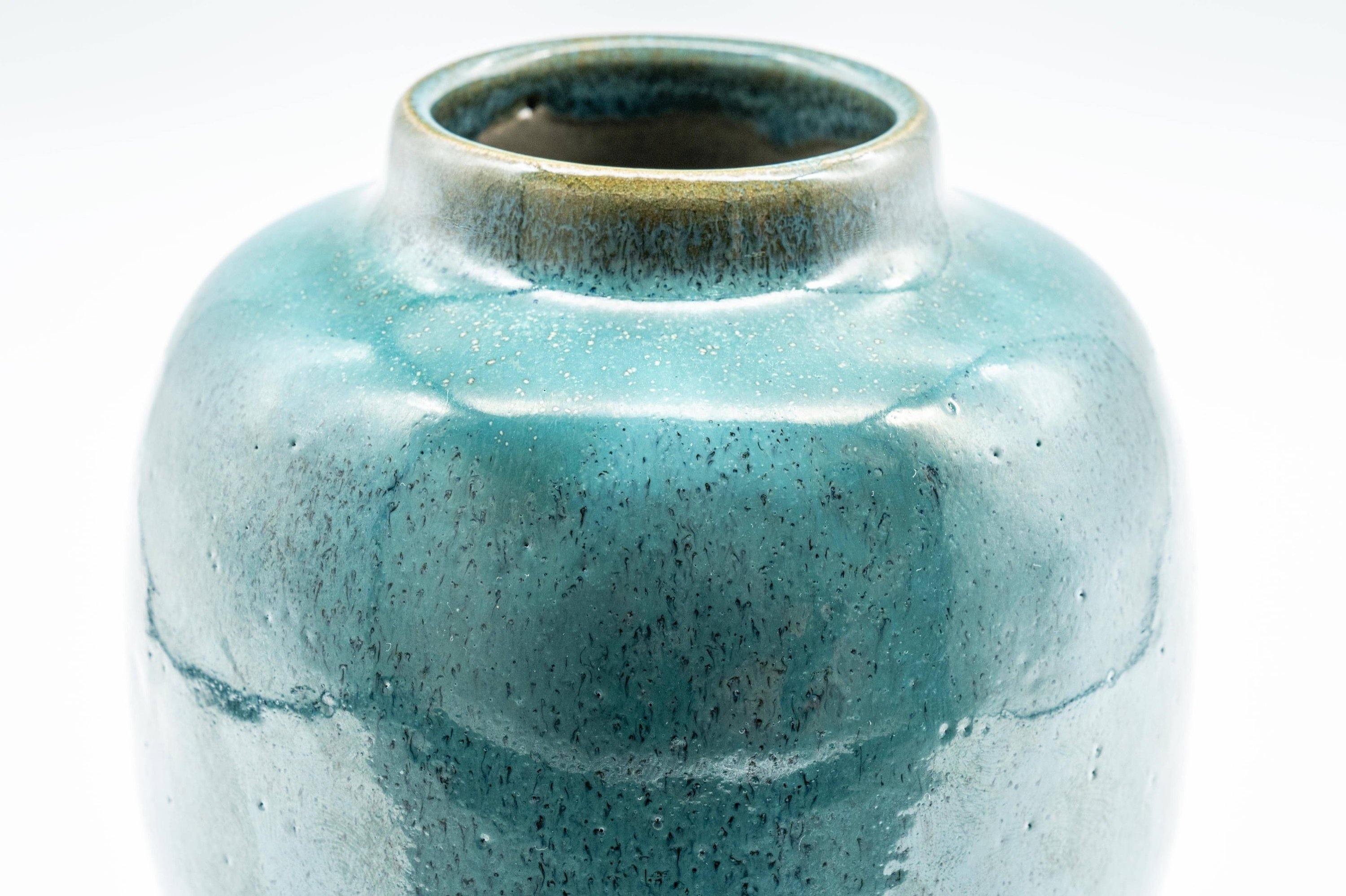 Japanese Chatsubo - Turquoise Agano-yaki Tea Jar - 400ml