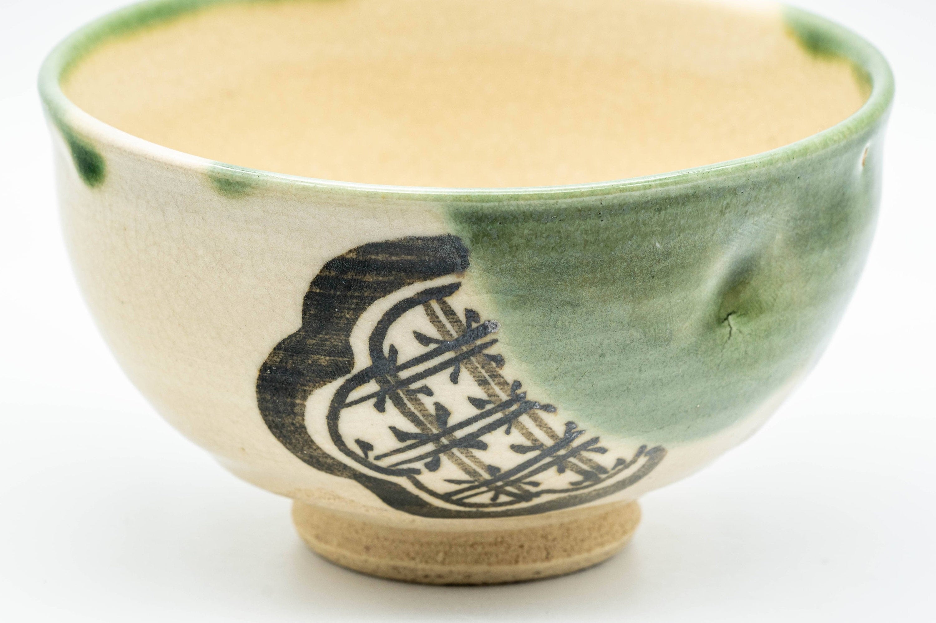 Japanese Matcha Bowl - 宗風 Sofu Wan-nari Oribe-yaki Chawan - 300ml