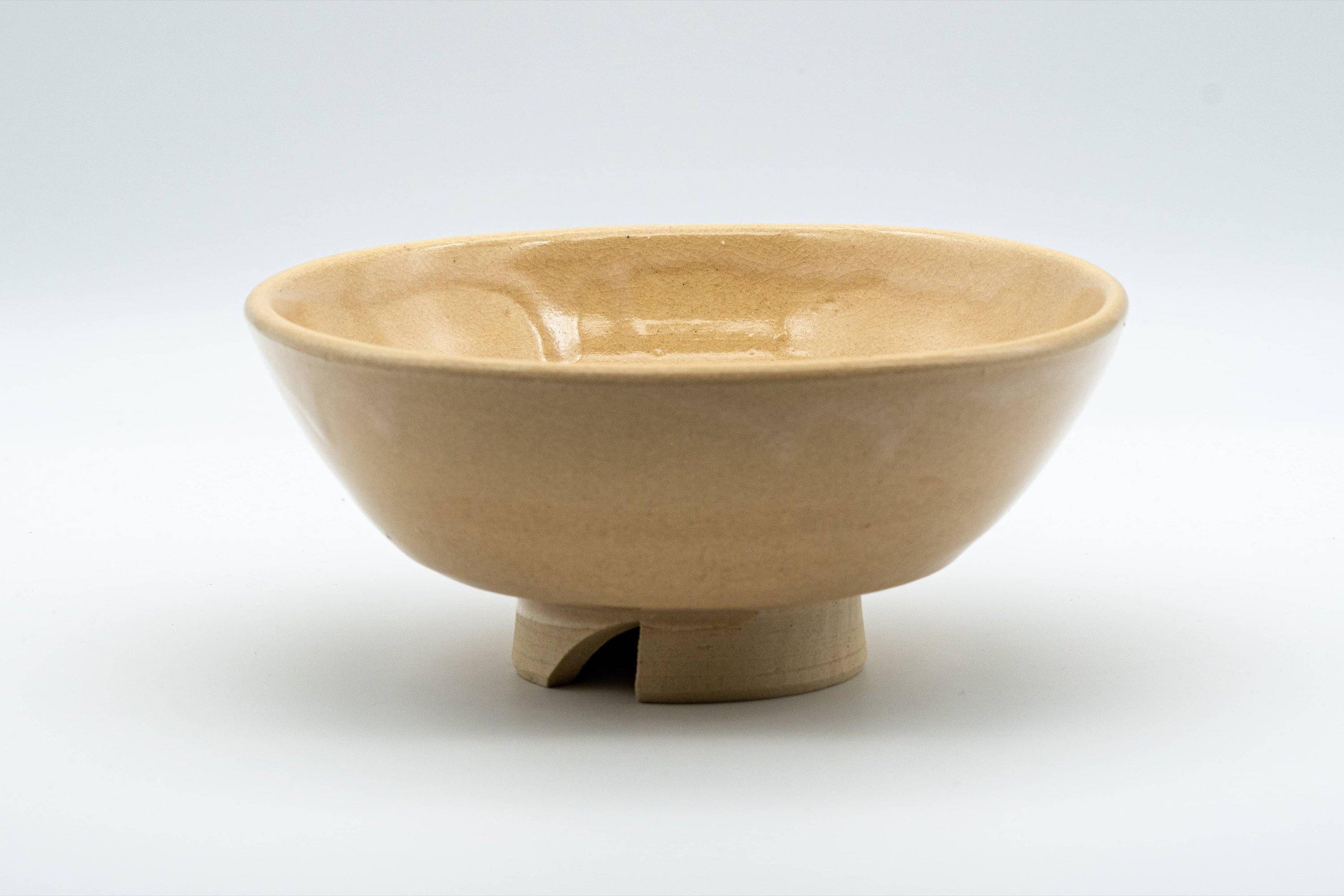 Japanese Matcha Bowl - Beige Hira-gata Hagi-yaki Natsu Summer Chawan - 250ml
