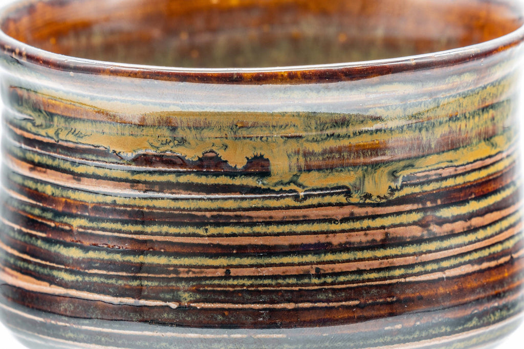 Japanese Matcha Bowl - 竜 Groovy Red Yellow Spiraling Chawan - 350ml