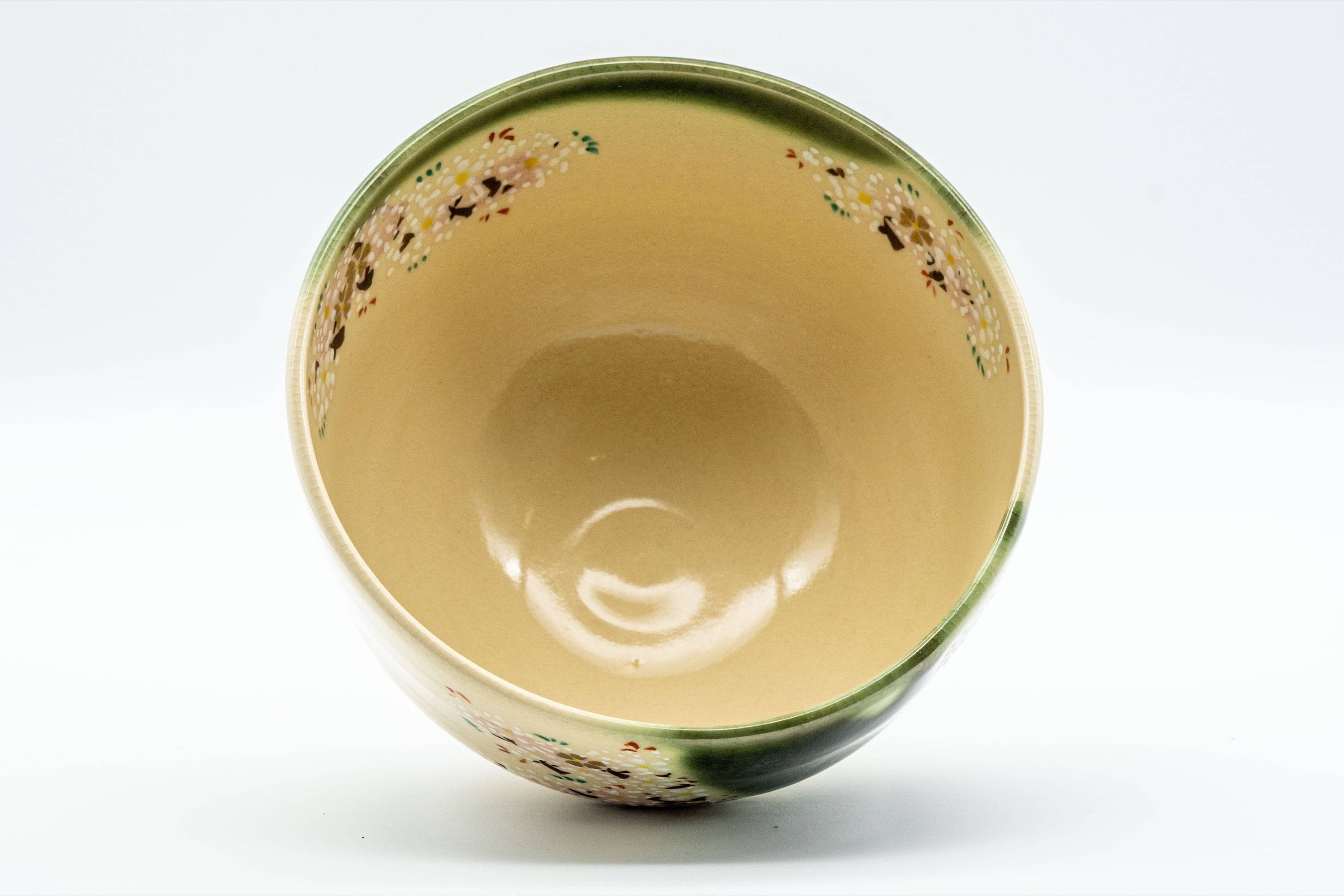 Japanese Matcha Bowl - 宝泉 Hosen Ninsei Cherry Blossom KIyomizu-yaki Chawan - 400ml