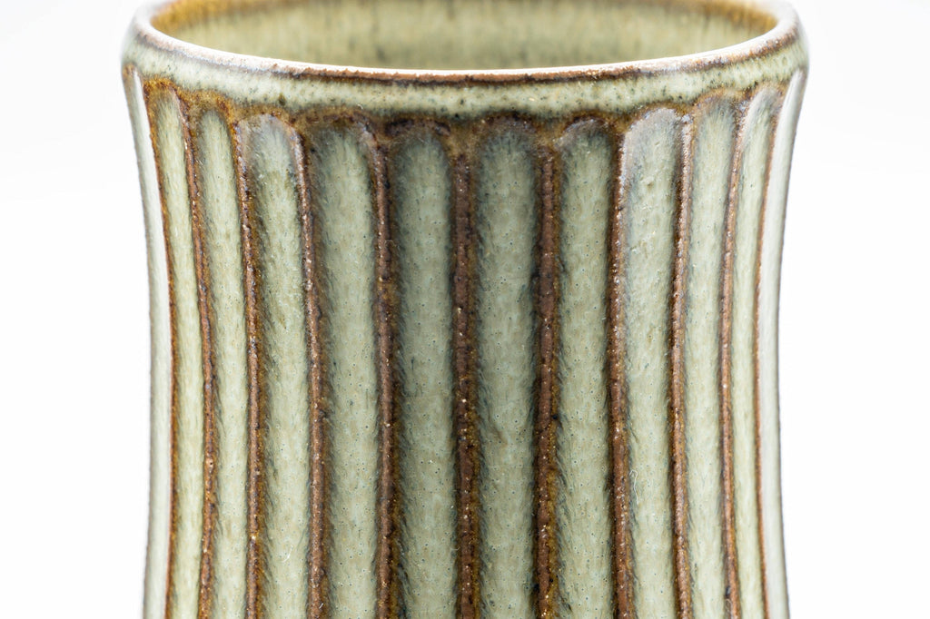 Japanese Teacup - Green Striped Dojimara-gata Yunomi - 170ml