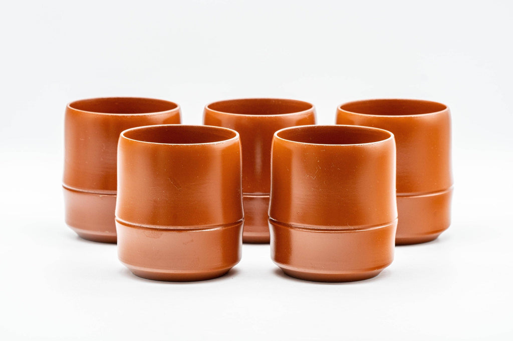 Japanese Teacups - Set of 5 Bamboo Tokoname-yaki Yunomi with Gift Box - 125ml