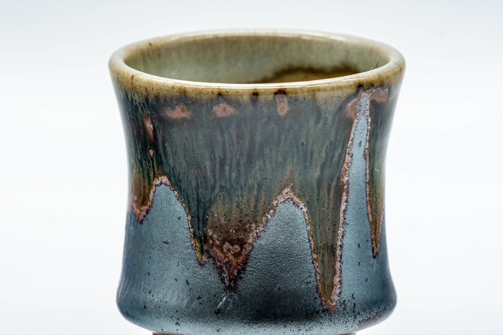 Japanese Teacup - Matte Black Drip Glazed Guinomi - 45ml