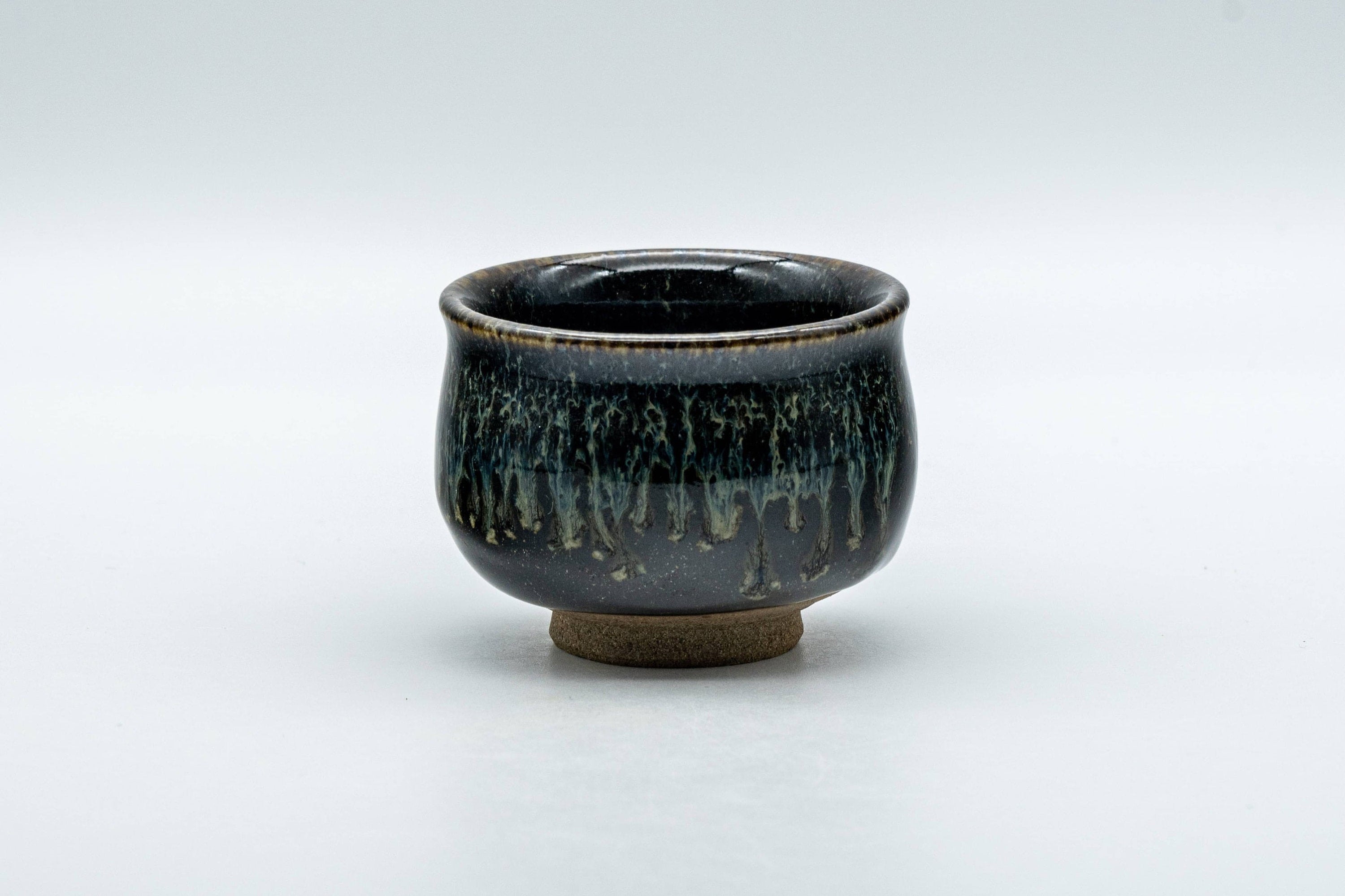 Japanese Teacup - Dojimari-gata Tenmoku Nagashi Glazed Guinomi - 40ml