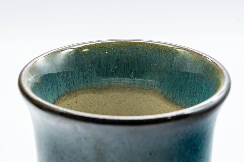 Japanese Teacups - Pair of Blue Turquoise Yunomi - 60ml