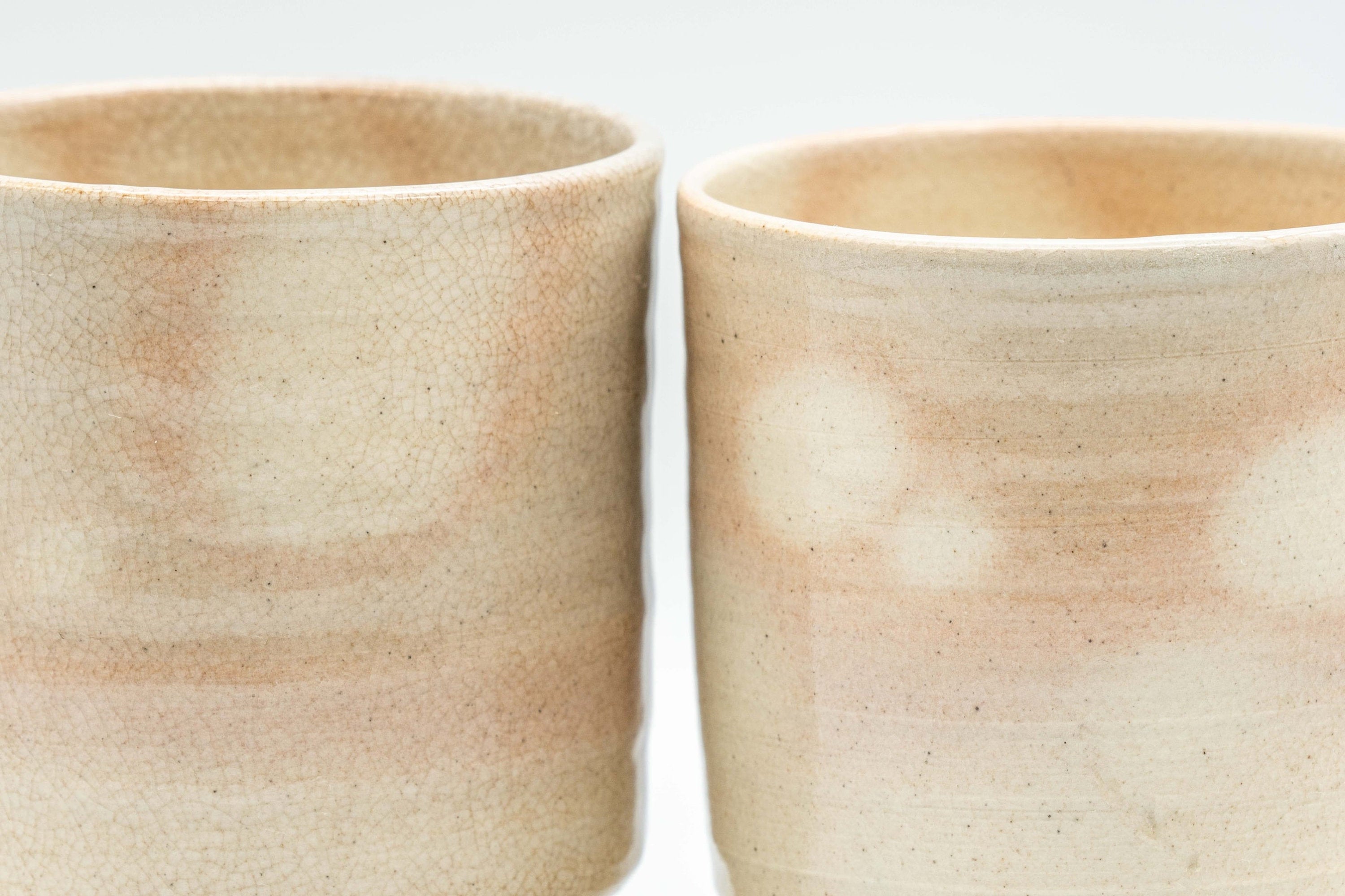 Japanese Teacups - Pair of Gohonte Hagi-yaki Meoto Yunomi with Wooden Box - 180ml