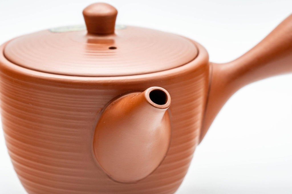 Japanese Kyusu - Classic Tokoname-yaki Ribbed Teapot with Fine Mesh Strainer - 200ml