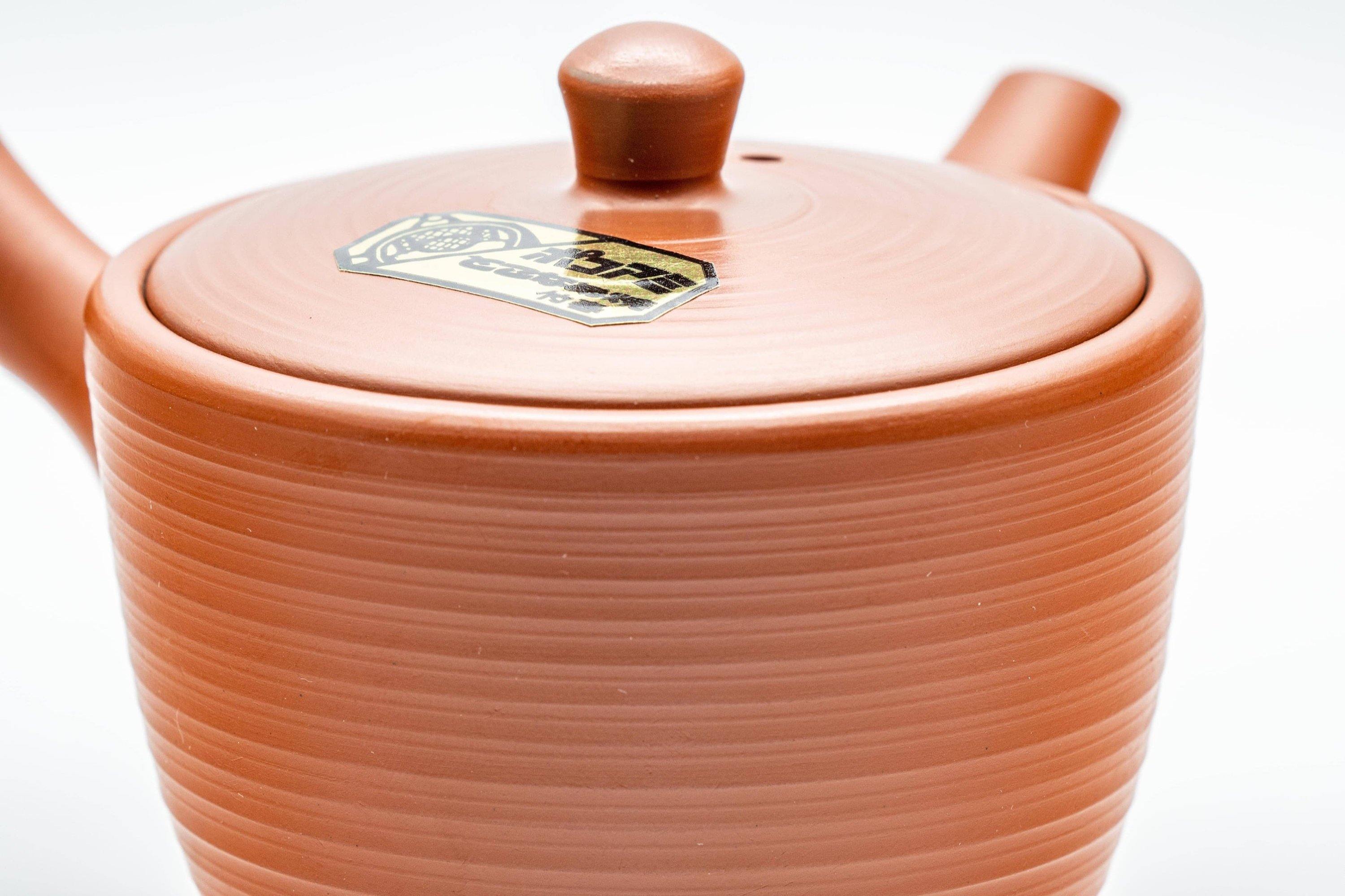 Japanese Kyusu - Classic Tokoname-yaki Ribbed Teapot with Fine Mesh Strainer - 200ml