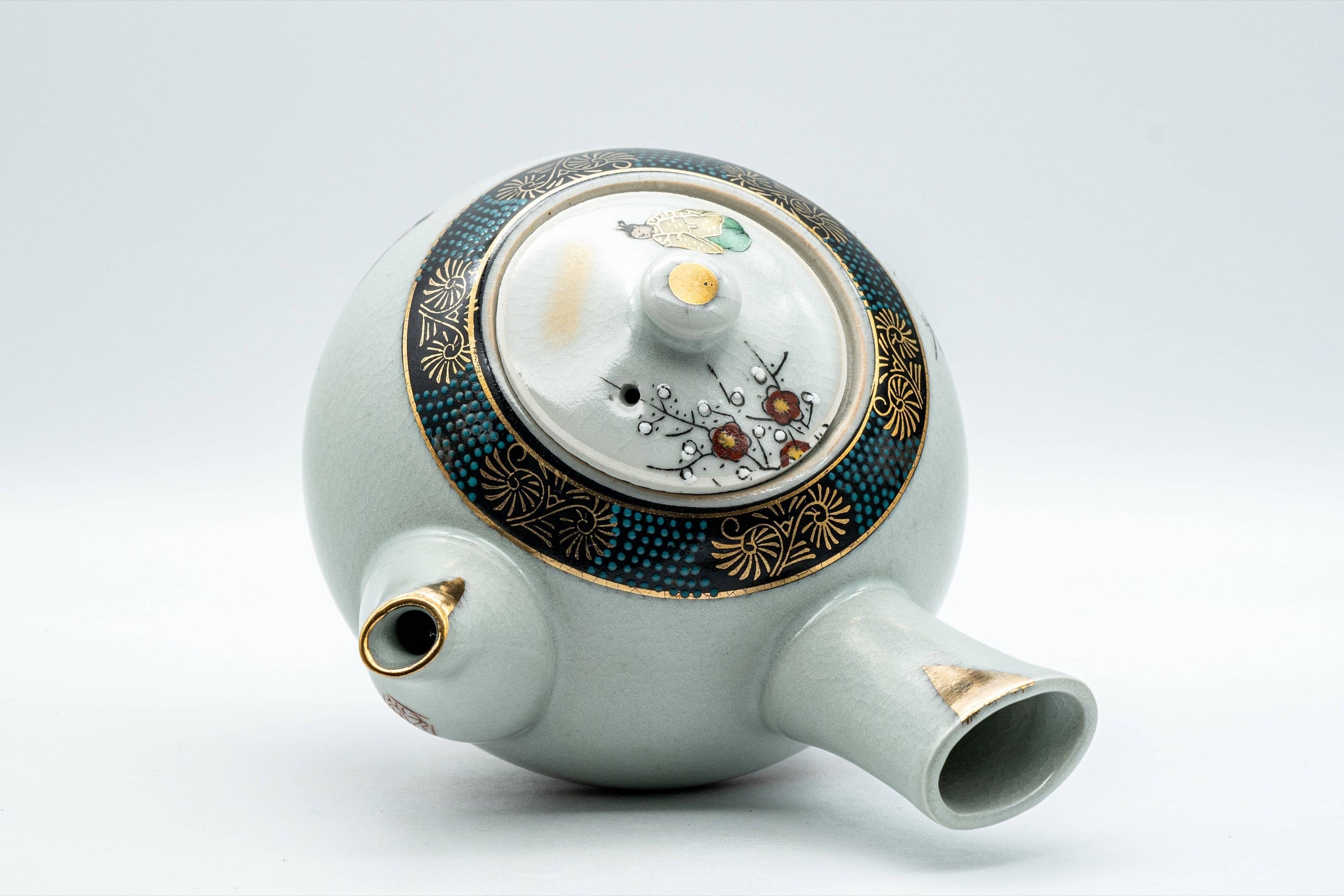 Japanese Tea Set - Kutani-yaki Teapot and Matching Lidded Cup