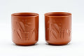 Japanese Teacup - Pair of Bamboo Tokoname-yaki Yunomi - 140ml